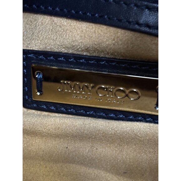 Jimmy Choo Black Patent Leather Bucket Bag With Gold Accents - Picture 11 of 12